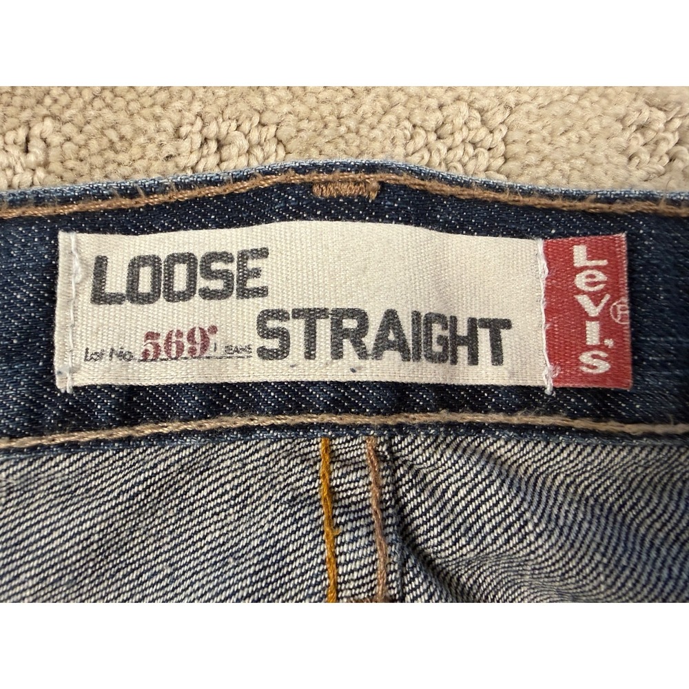 Men's Levi's 569 Loose Straight Medium Wash Blue Jeans 34x30  #1054 - Picture 7 of 15